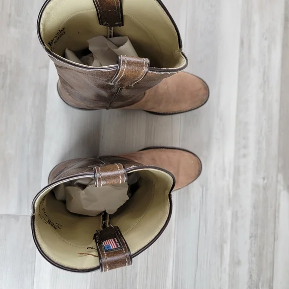 Laredo 2 Tone Brown Leather Western Cowgirl Boots Women's Size 8.5M USA Made - Picture 8 of 16